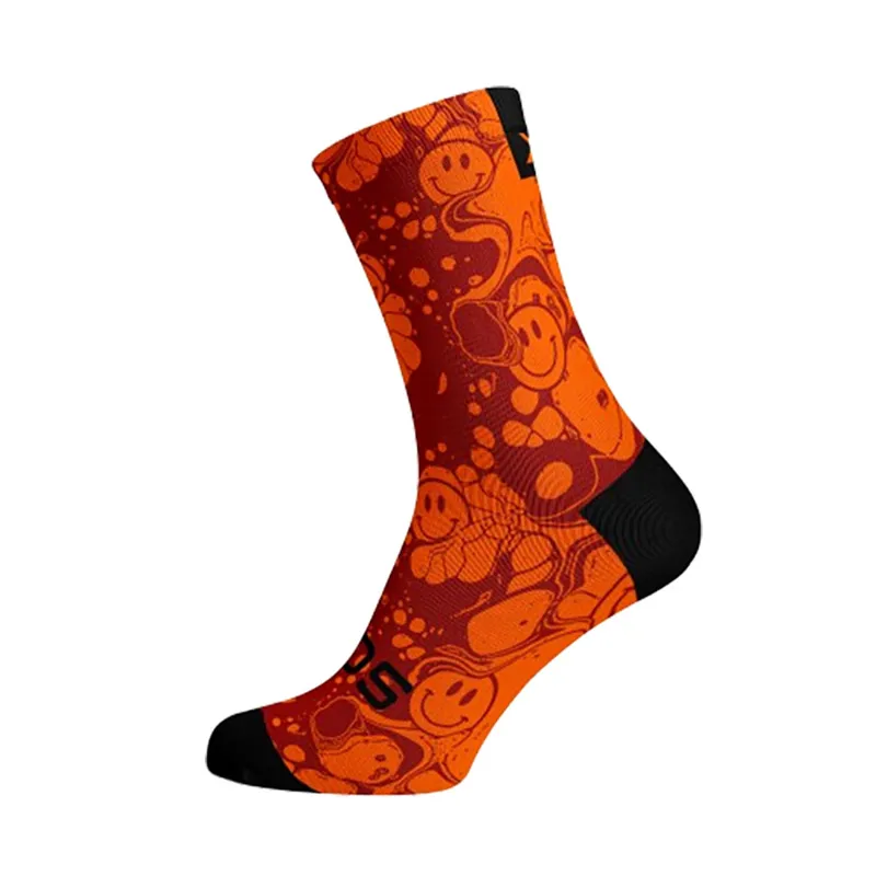 Sox Footwear Crew Length Socks Neon Slide Orange