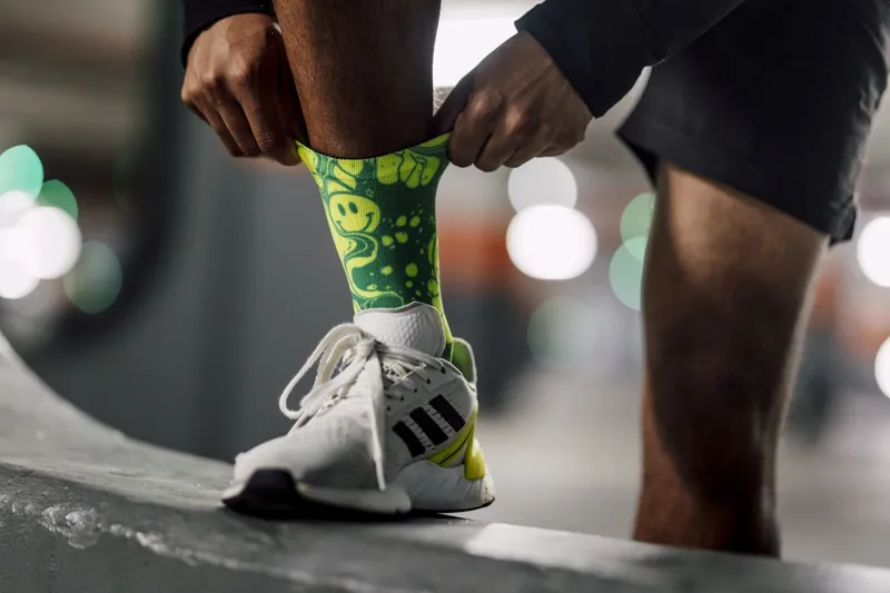 Sox Footwear Crew Length Socks Neon Slide Yellow-4