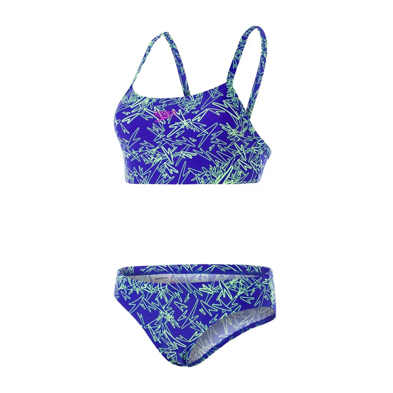 Speedo Womens Allover Digital Tie Back Swimsuit