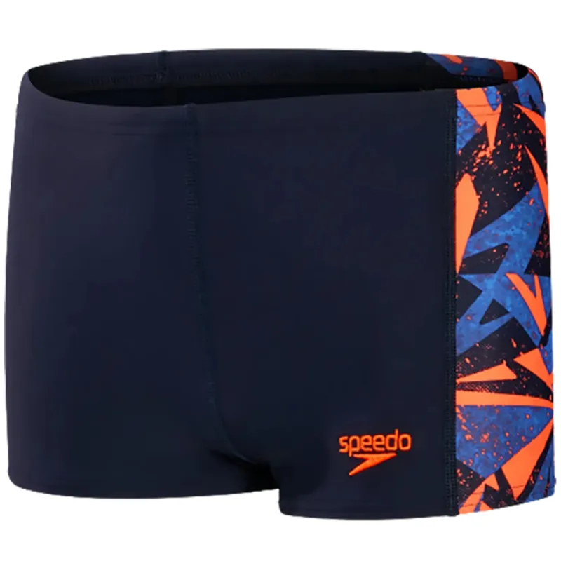 Speedo Boys Hyper Boom Panel Aquashort Navy/Orange/Cobalt