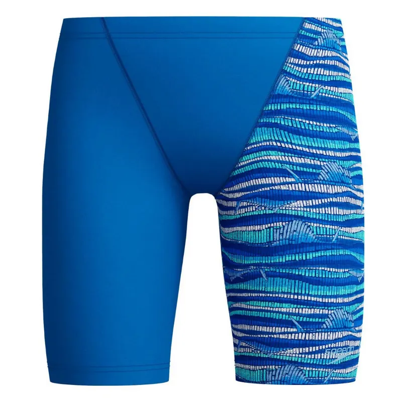 Speedo Boys Digital Allover V-Cut Jammer Lagoon Blue