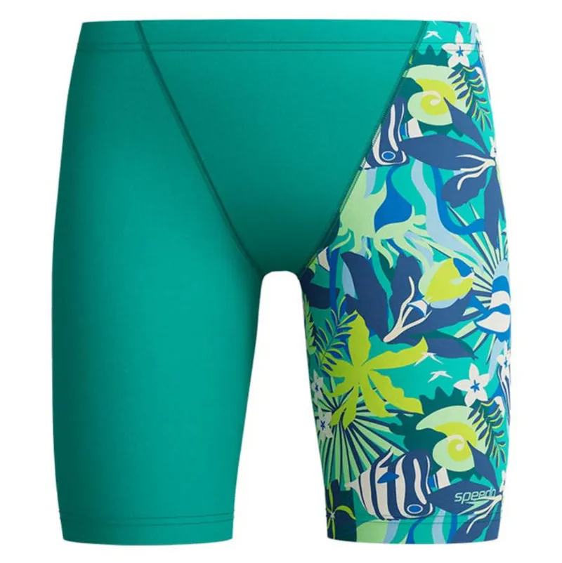 Speedo Boys Digital Allover V-Cut Jammer Turquoise Gem