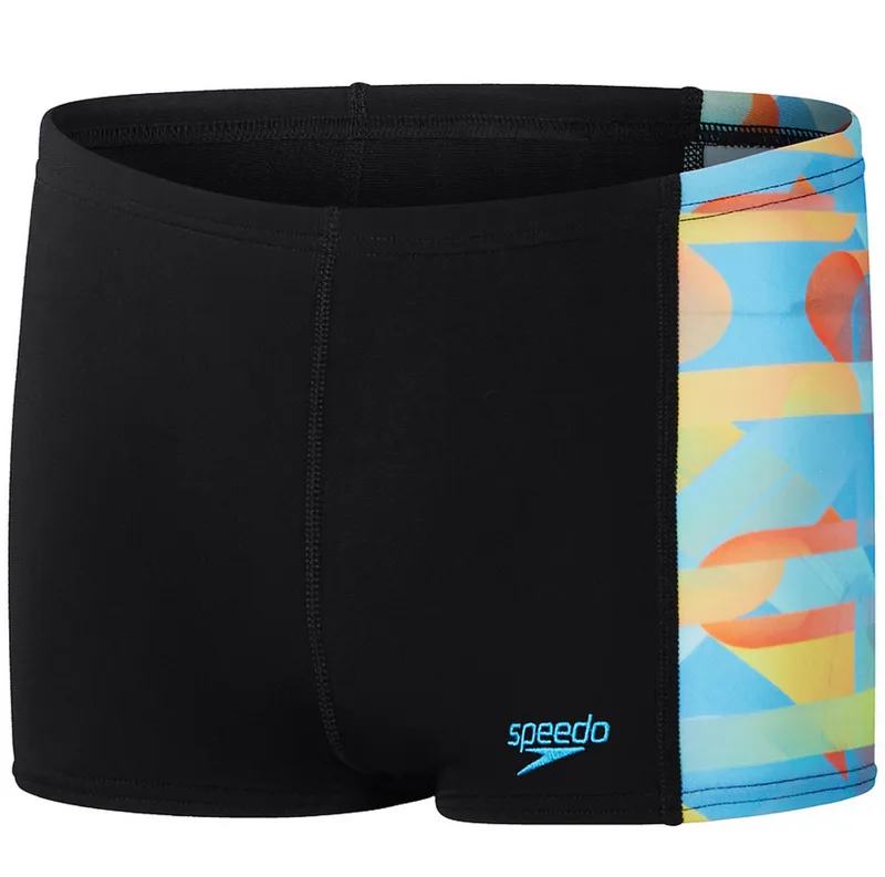 Speedo Boys Digital Panel Aqua Short Black/Picton Blue/Punch Blue