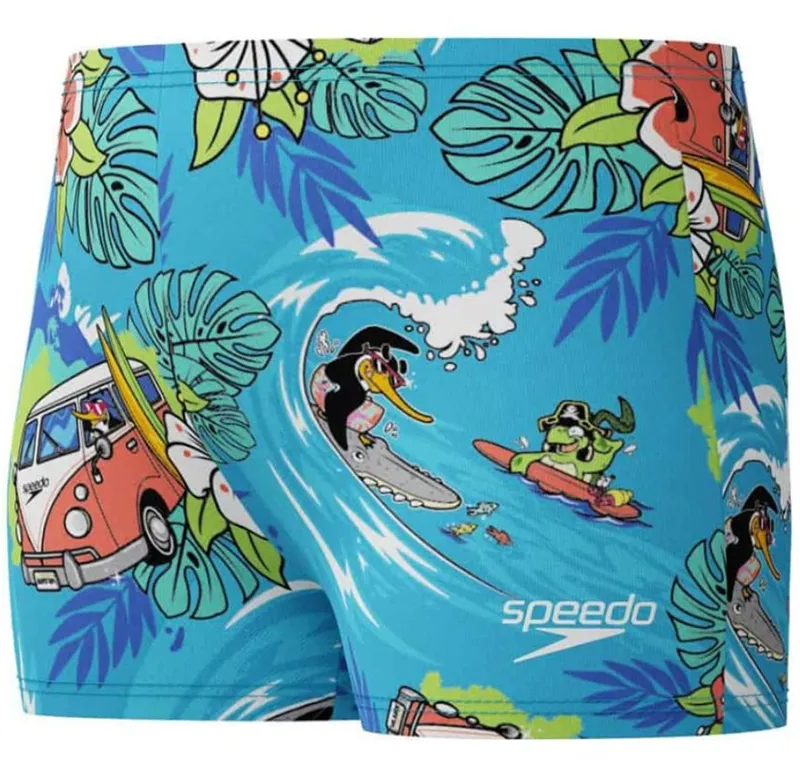 Speedo Boys Learn to Swim Digital Allover Aquashort Picton Blue-3