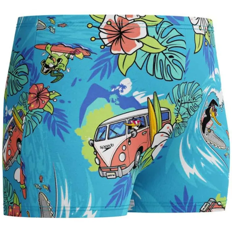 Speedo Boys Learn to Swim Digital Allover Aquashort Picton Blue-2