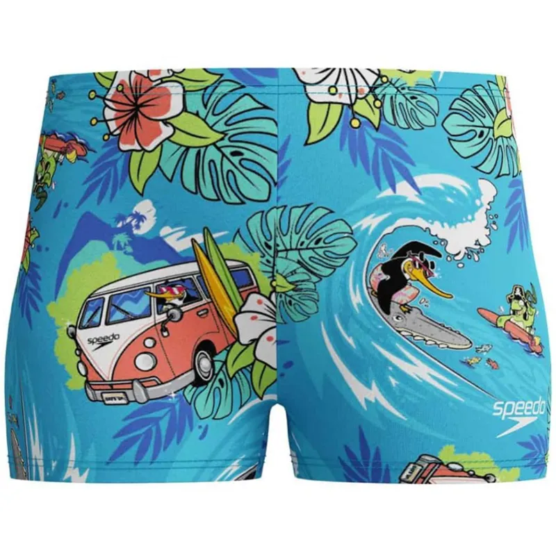 Speedo Boys Learn to Swim Digital Allover Aquashort Picton Blue