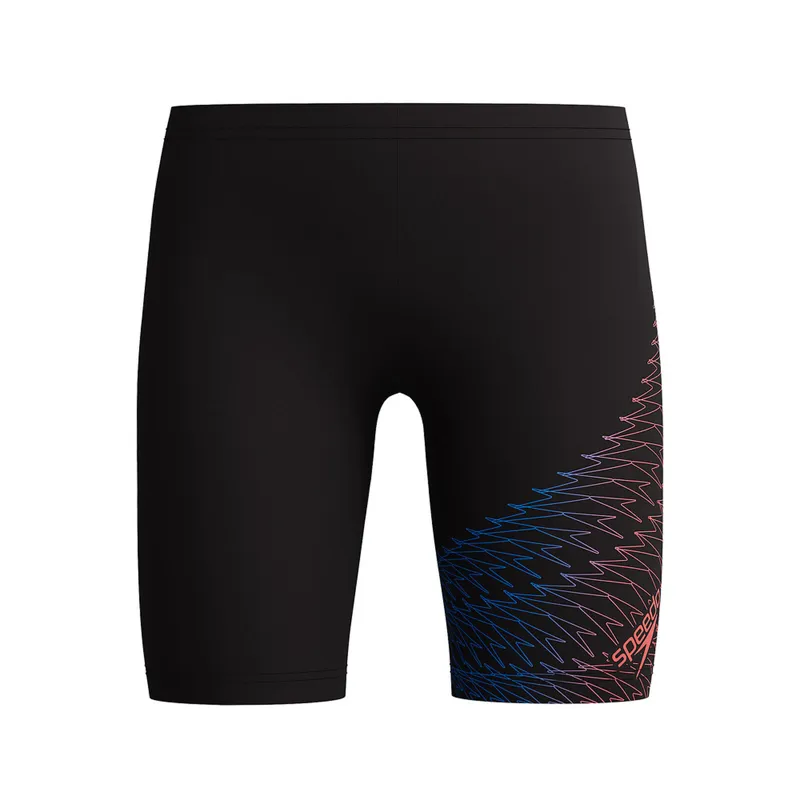 Speedo Boys Medley Logo Jammer Anthracite/Neon Coral-1