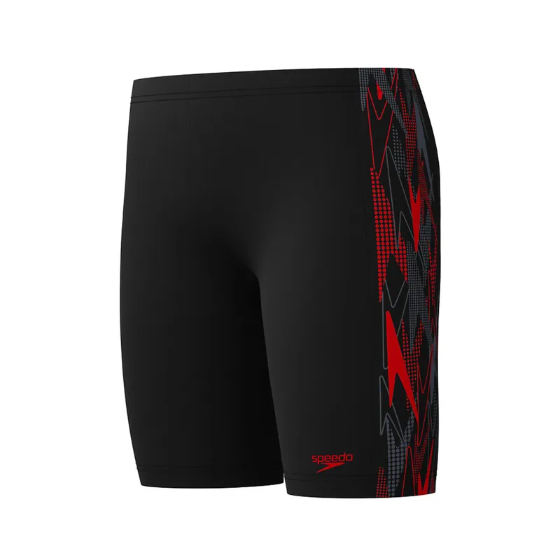 Speedo Boys Plastisol Placement Jammer Black/Red-7