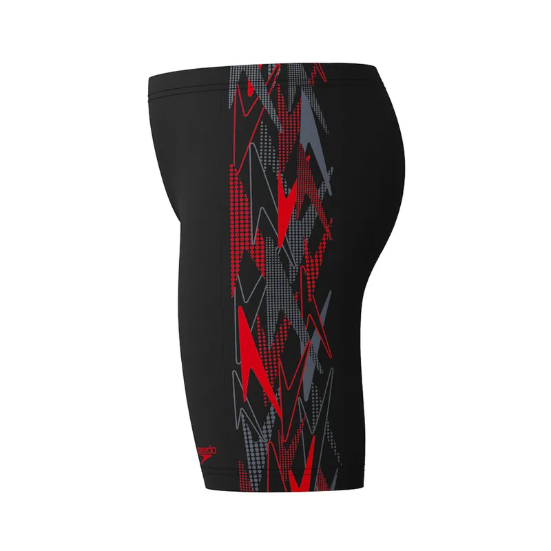 Speedo Boys Plastisol Placement Jammer Black/Red-6