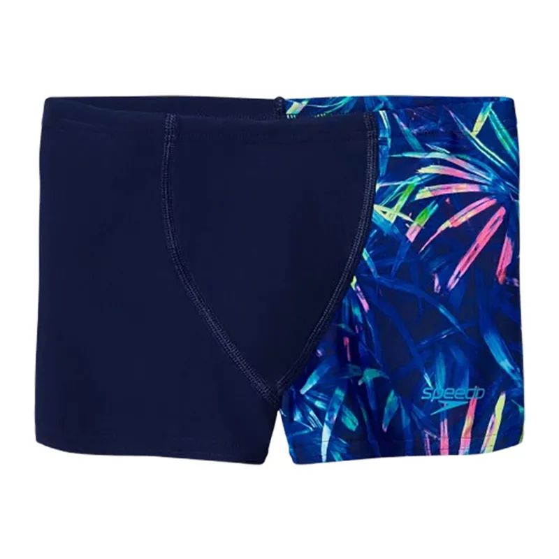Speedo Boys Printed V-Cut Aquashort Peacoat/Arctic Glass