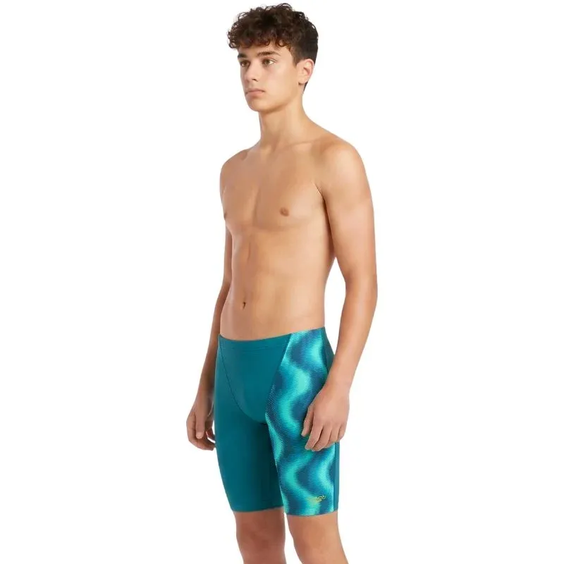 Speedo Boys Printed V-Cut Jammer Hyper Teal-6