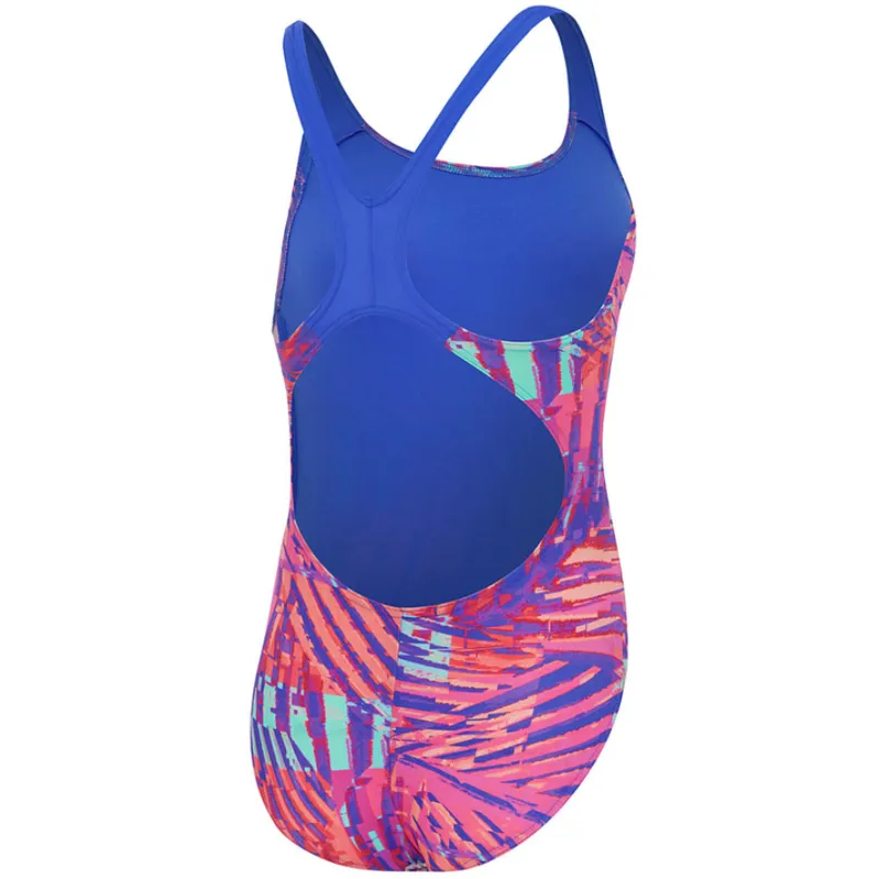 Speedo Girls Digital Allover Splashback One Piece Swimsuit Cobalt Pop-1