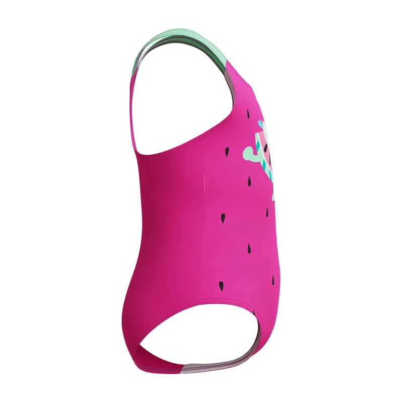 Speedo Girls Digital Printed One Piece Swimsuit Neon Bubblegum-2