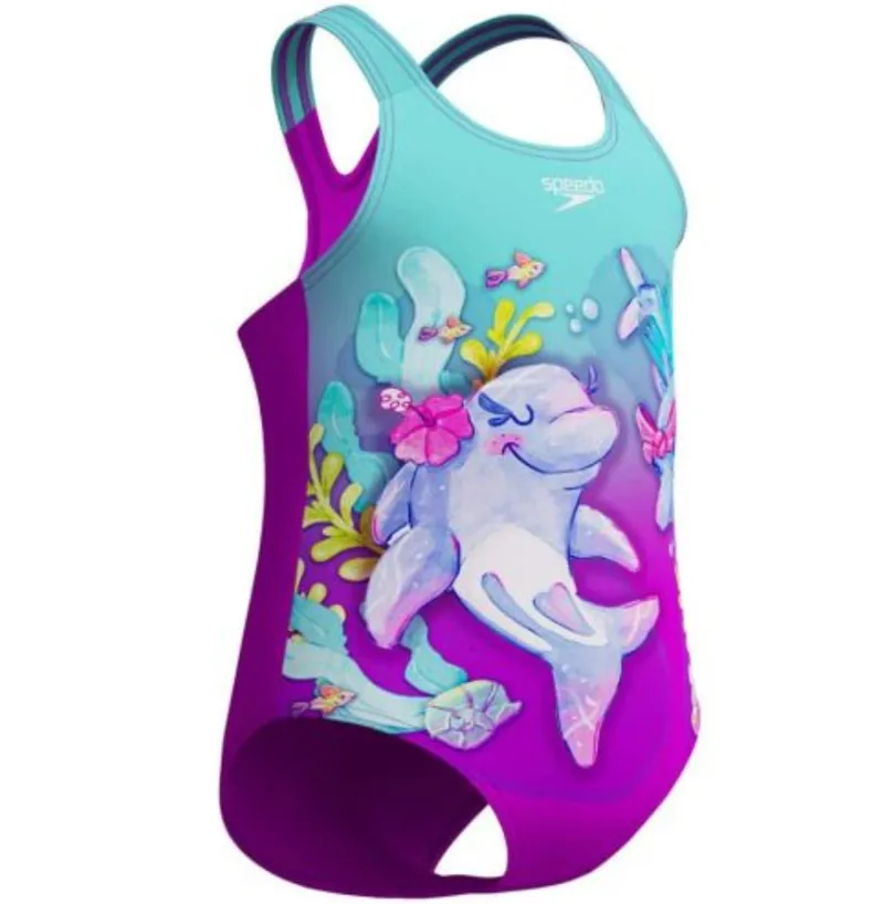 Speedo Girls Digital Printed Swimsuit Artic Glass-7