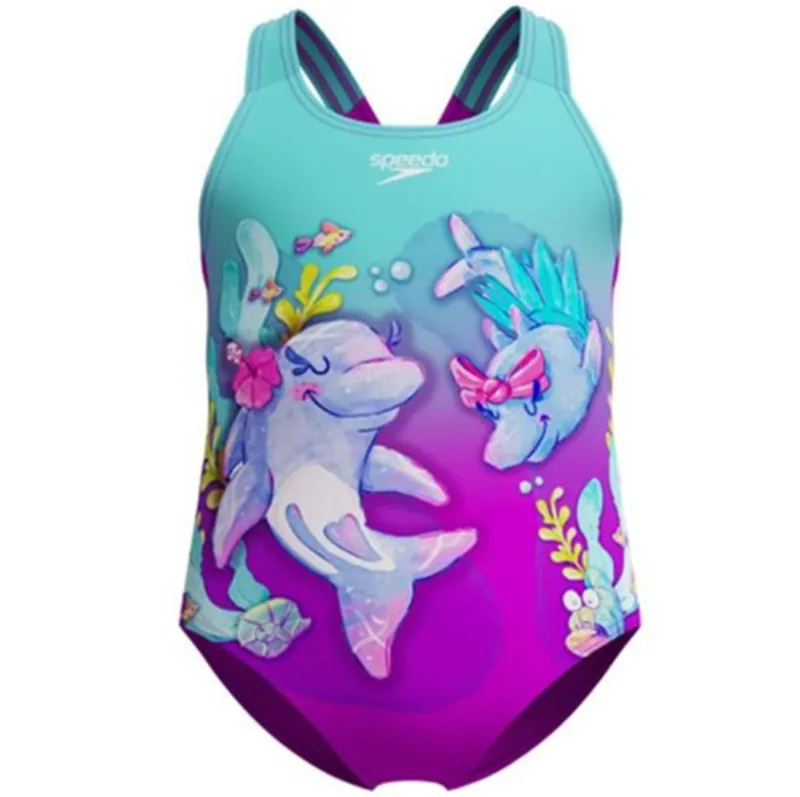 Speedo Girls Digital Printed Swimsuit Artic Glass