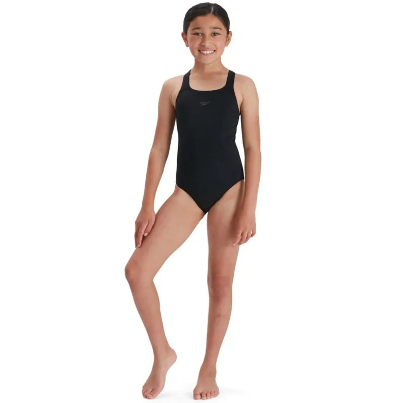 Speedo Girls Eco Endurance+ Medalist Swimsuit Black-1