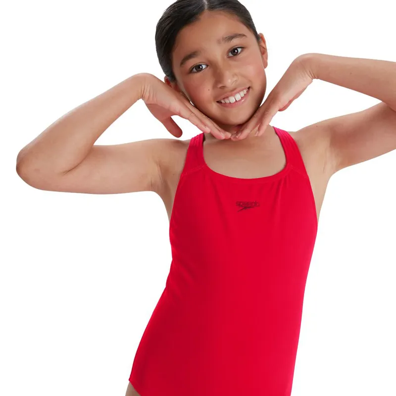 Speedo Girls Endurance+ Medalist Swimsuit Red-6