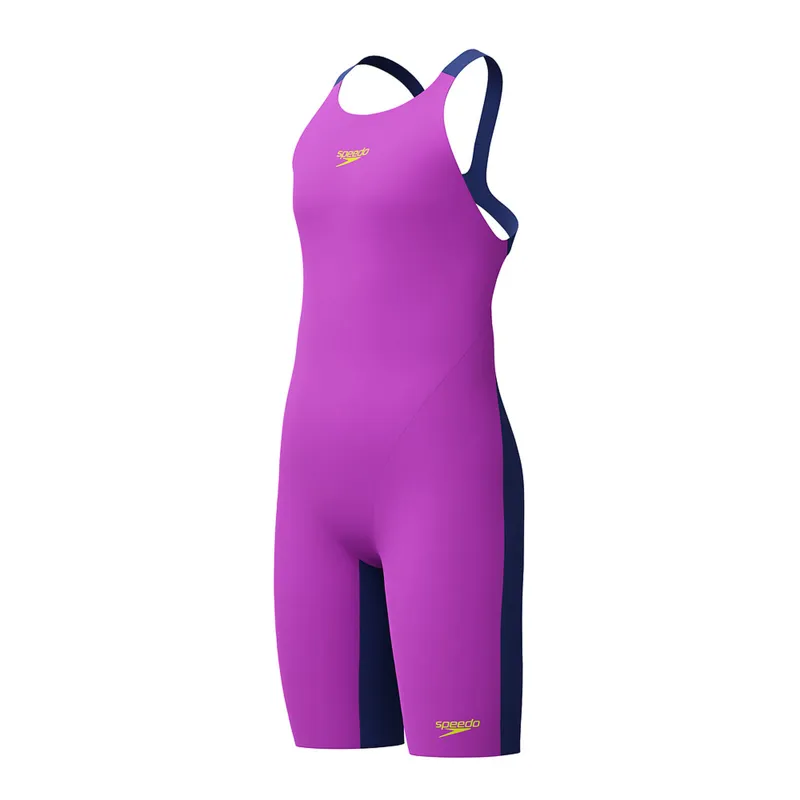 Speedo Girls Fastskin Endurance+ Max Openback Kneeskin Purple/Navy-7