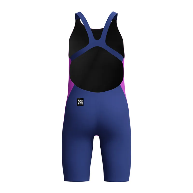 Speedo Girls Fastskin Endurance+ Max Openback Kneeskin Purple/Navy-1