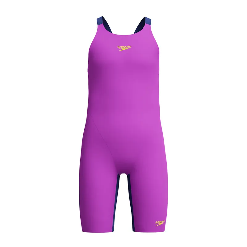 Speedo Girls Fastskin Endurance+ Max Openback Kneeskin Purple/Navy