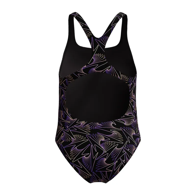 Speedo Girls Hyperboom Allover Medalist One Piece Swimsuit Bright Peach-3