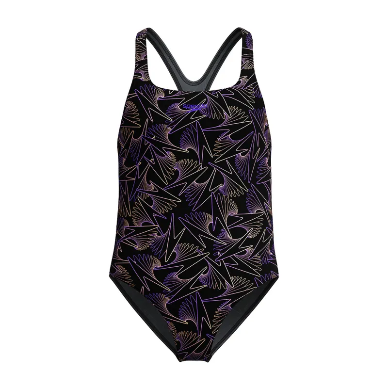 Speedo Girls Hyperboom Allover Medalist One Piece Swimsuit Bright Peach-1