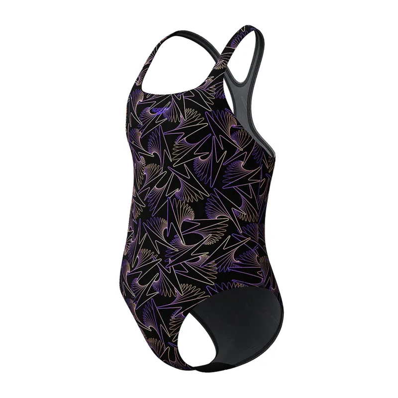 Speedo Girls Hyperboom Allover Medalist One Piece Swimsuit Bright Peach