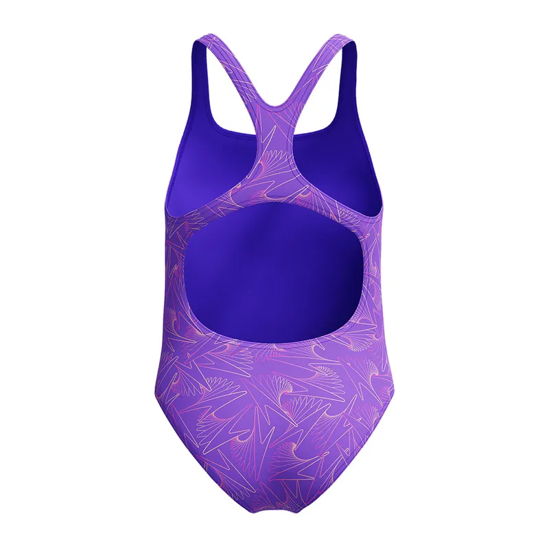 Speedo Girls Hyperboom Allover Medalist One Piece Swimsuit Indigo Glow-3