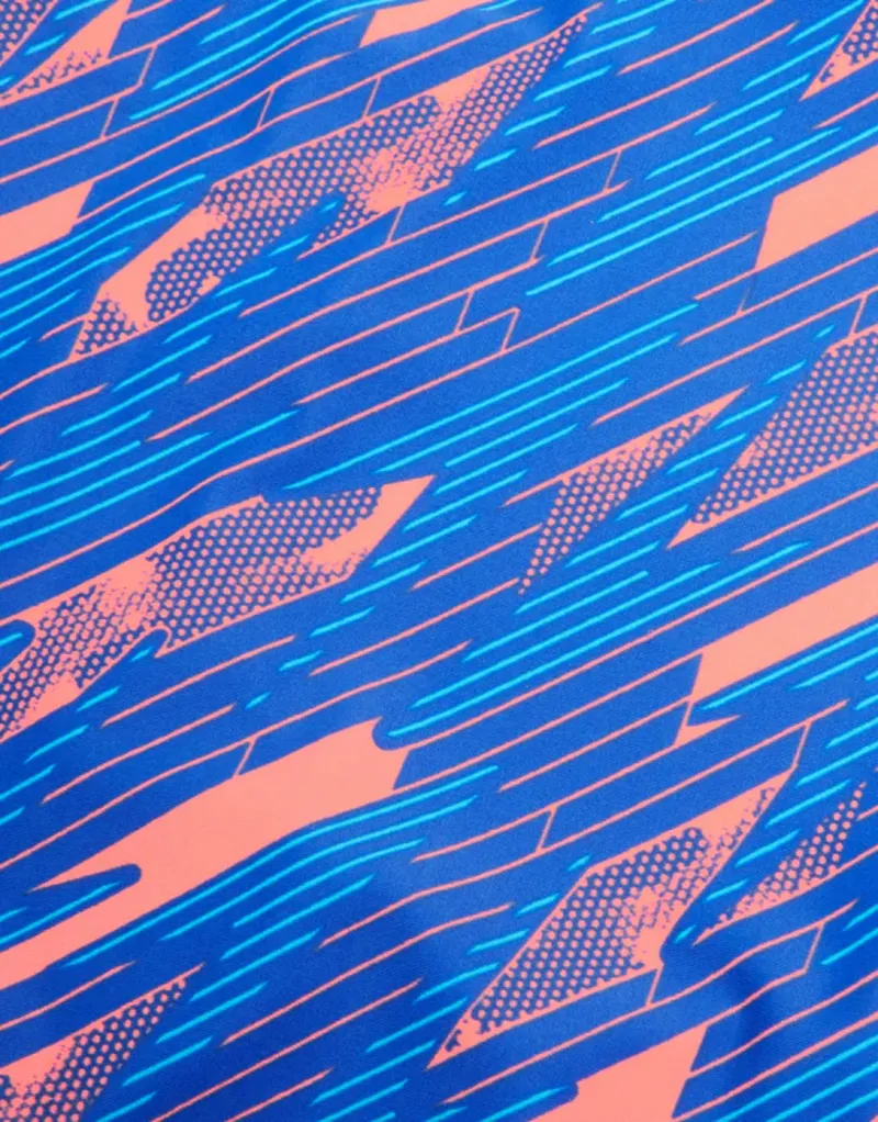 Speedo Girls HyperBoom Allover Medalist Swimsuit Blue/Red-4