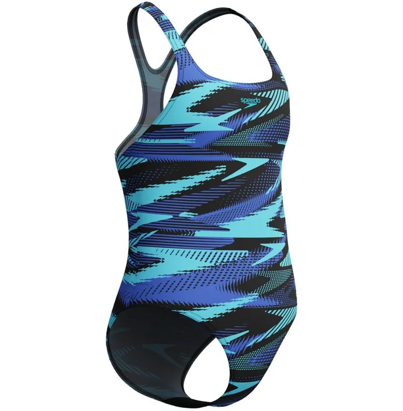 Speedo Girls HyperBoom Allover Medalist Swimsuit Cobalt Pop-7