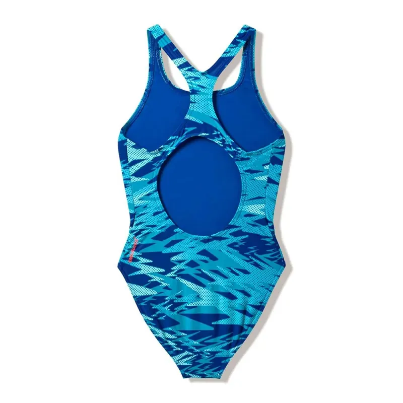 Speedo Girls Hyperboom Print Medalist Swimsuit Night Watch/Hyper Teal-1