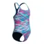 Speedo Girls Hyperboom Printed Medalist Swimsuit Blue/Pink