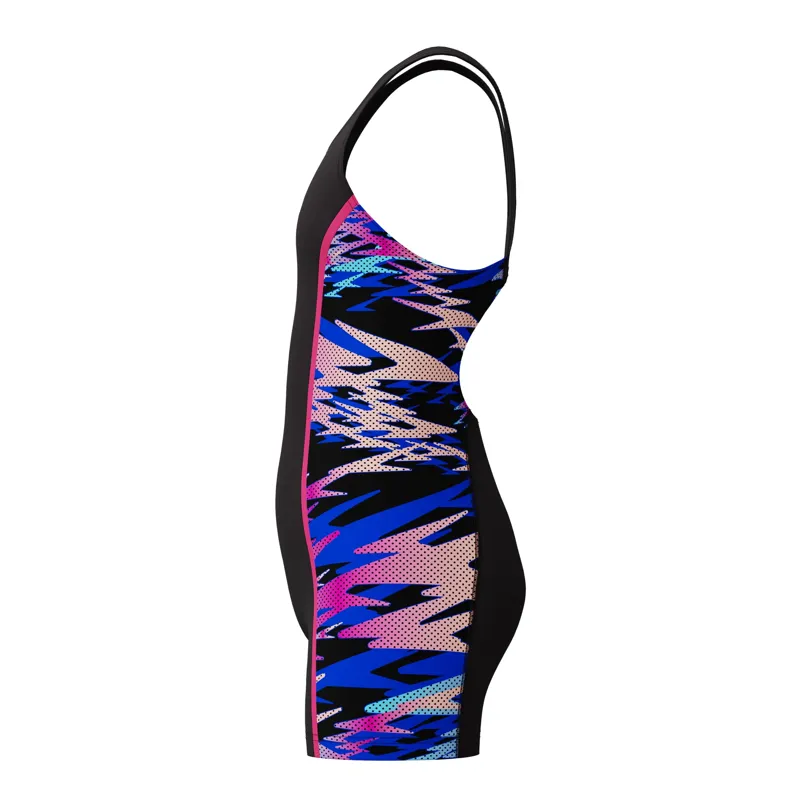 Speedo Girls Hyperboom Splice Muscleback Legsuit Black/Pink-3