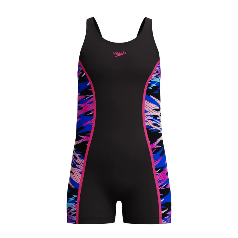 Speedo Girls Hyperboom Splice Muscleback Legsuit Black/Pink