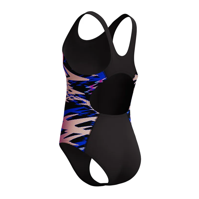 Speedo Girls Hyperboom Splice Muscleback Swimsuit Black/Pink-5