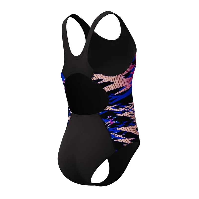 Speedo Girls Hyperboom Splice Muscleback Swimsuit Black/Pink-4