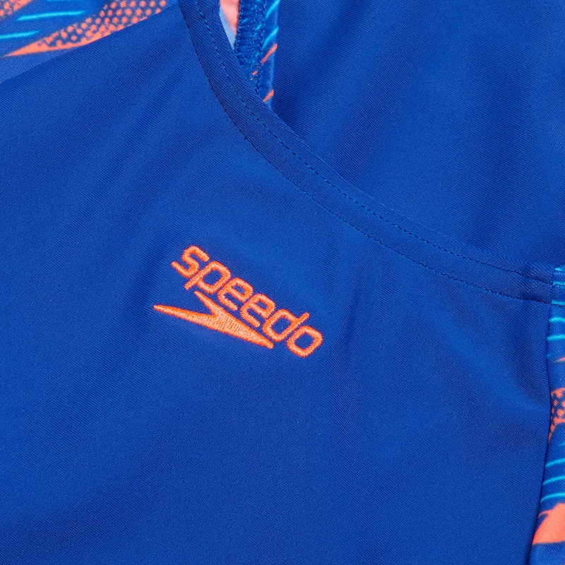 Speedo Girls HyperBoom Splice Muscleback Swimsuit Blue/Red-2