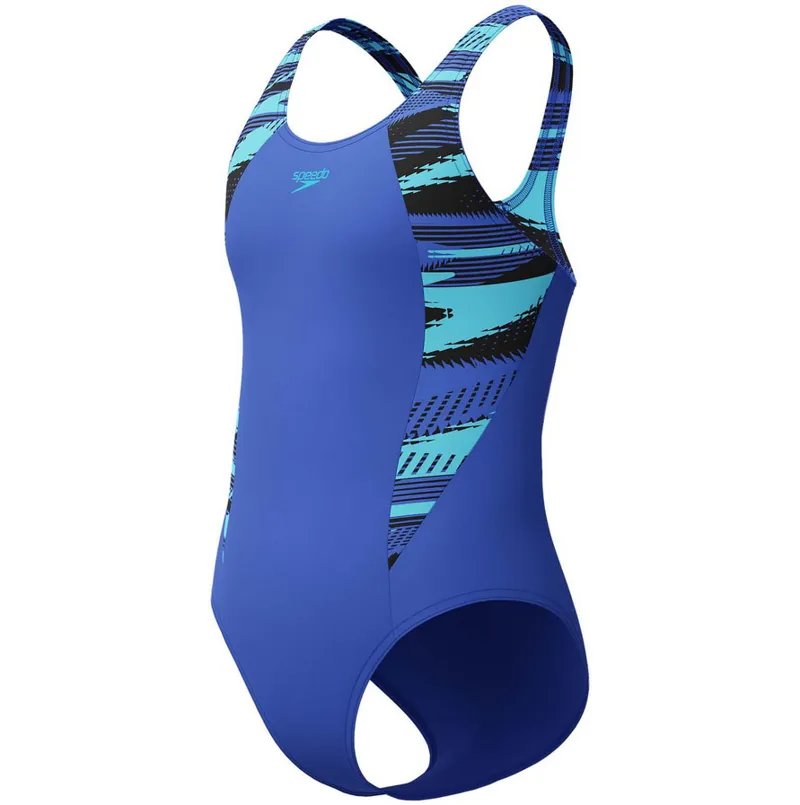Speedo Girl's HyperBoom Splice Muscleback Swimsuit Cobalt Pop