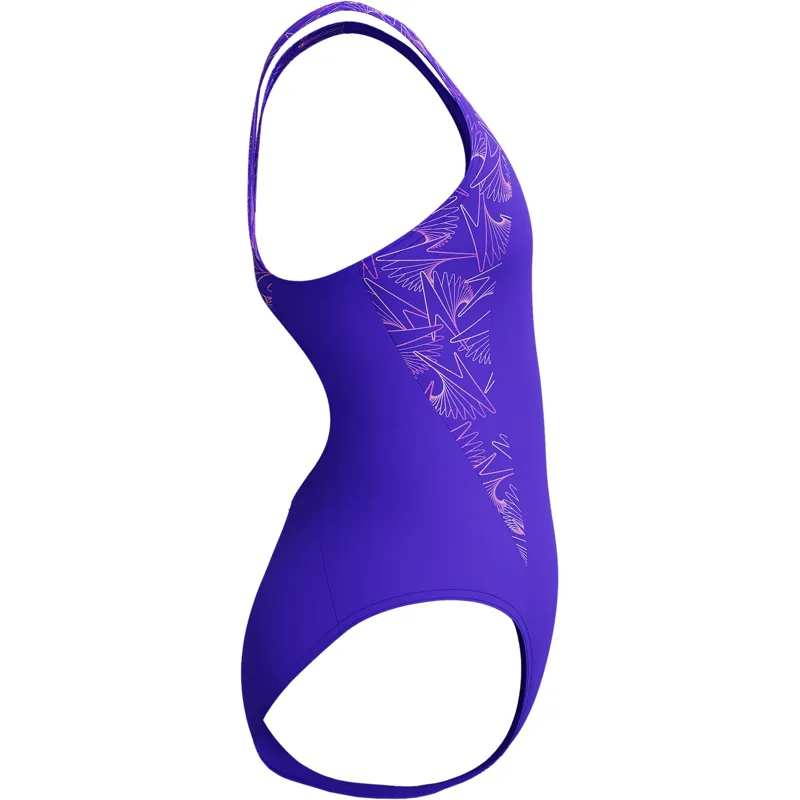 Speedo Girls Hyperboom Splice Muscleback Swimsuit Indigo Glow-2