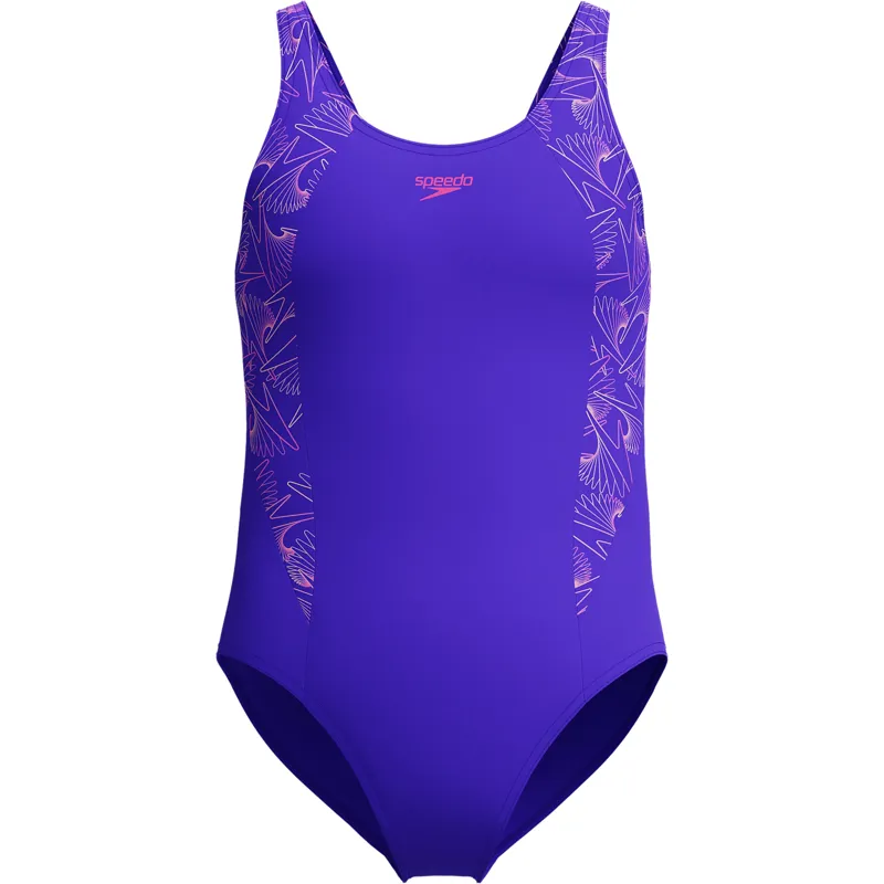 Speedo Girls Hyperboom Splice Muscleback Swimsuit Indigo Glow-1