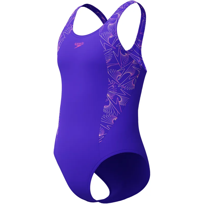 Speedo Girls Hyperboom Splice Muscleback Swimsuit Indigo Glow