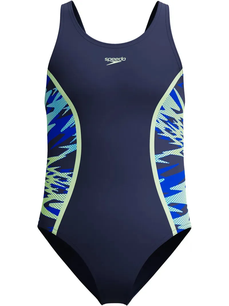 Speedo Girls Hyperboom Splice Muscleback Swimsuit Navy/Blue