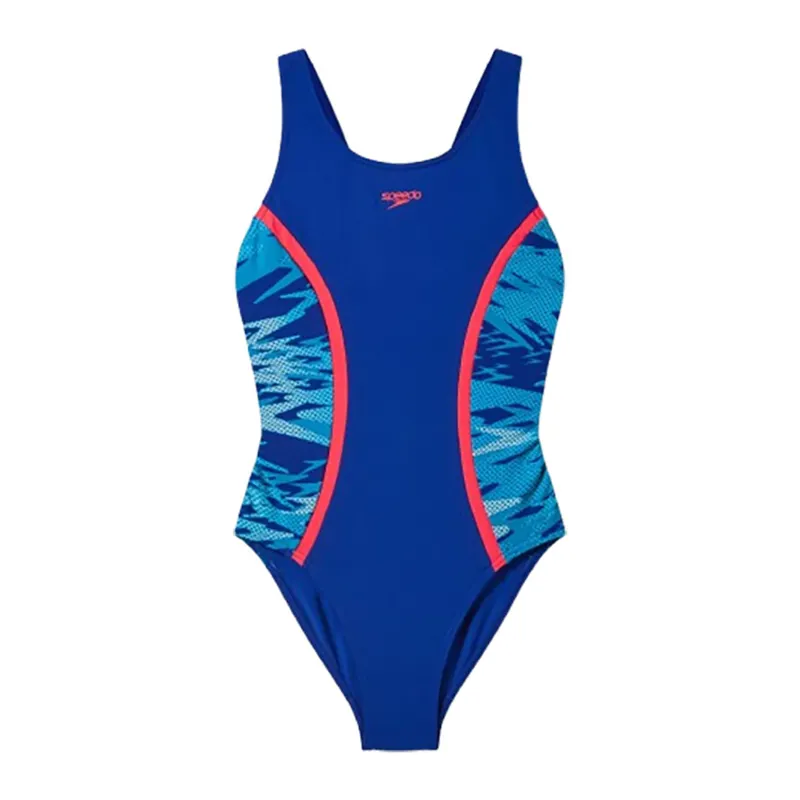 Speedo Girls Hyperboom Splice Muscleback Swimsuit Night Watch/Hyper Teal