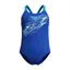 Speedo Girls Medley Logo Medalist Swimsuit Blue/Light Green