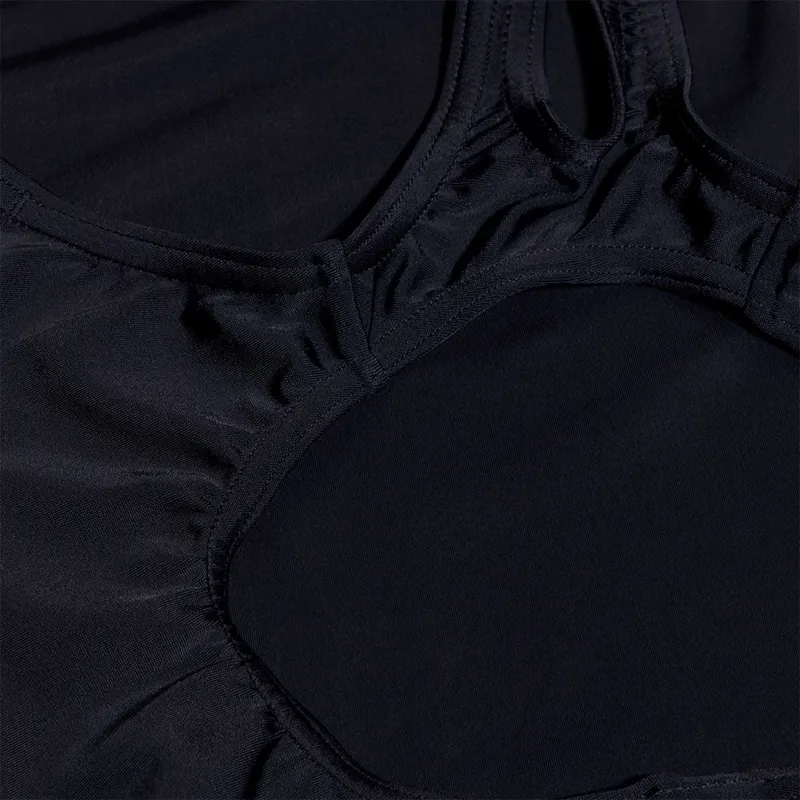 Speedo Girls Placement Muscleback Swimsuit Black/Purple-3