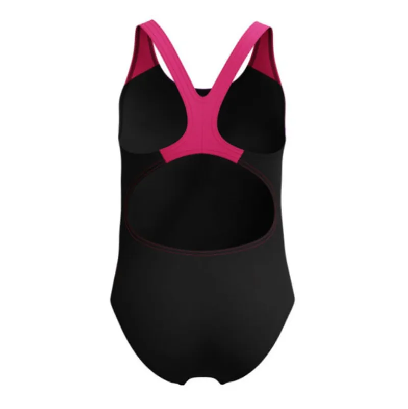Speedo Girls Printed Splashback Swimsuit Dark Pink/Black-3