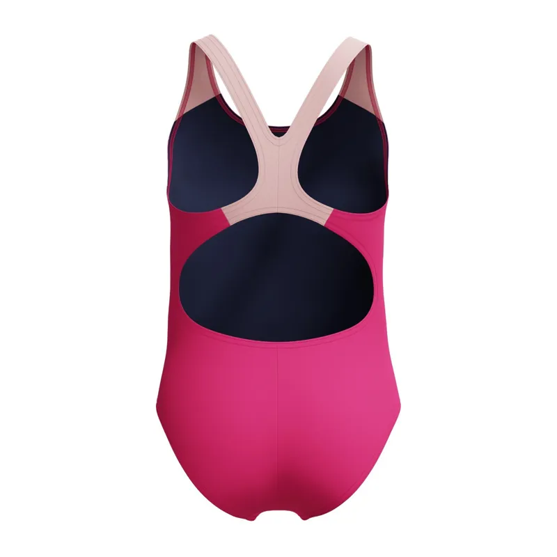 Speedo Girls Printed Splashback Swimsuit Dark Pink-3