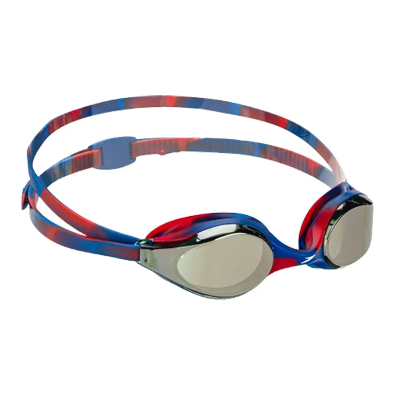 Speedo Junior Hyper Flyer Mirrored Goggles Navy/Red/Grey