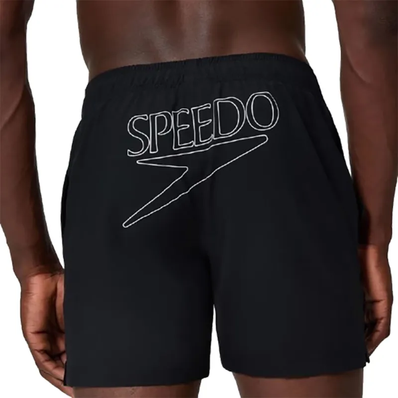 Speedo Men's Classic Logo Volley 16 inch Swim Shorts Black-5