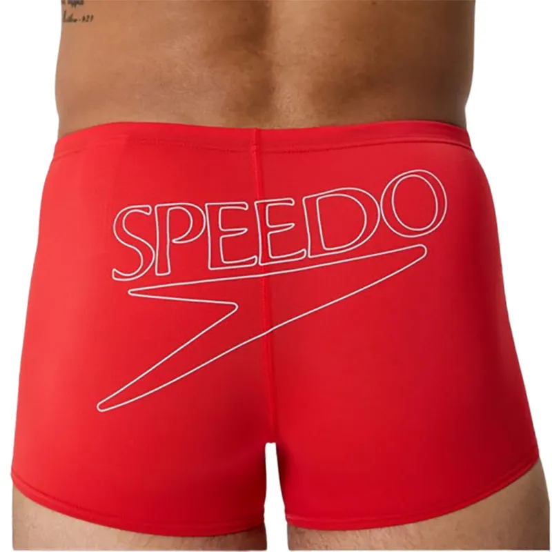 Speedo Men's Endurance+ Logo Aquashort Red-3